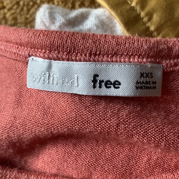 Aritzia Wilfred Free orange fitted long sleeve crop top - Picture 3 of 5